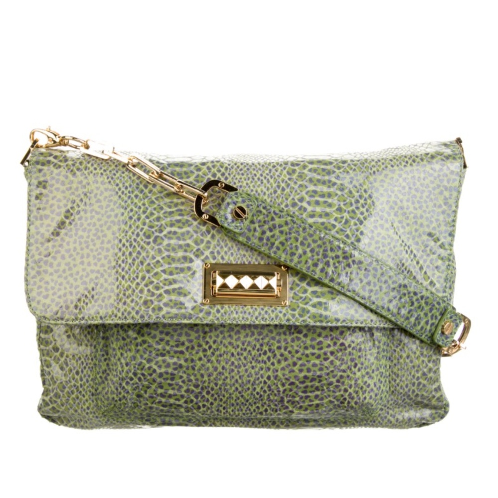 Tory Burch Heidi Snakeskin Patent Leather Shoulder Bag. Excellent condition